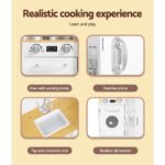 Keezi Kids Kitchen Play Set Wooden Pretend Toys Cooking Children Fridge White - Image 6