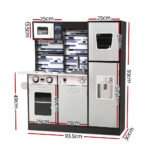 Keezi Kids Kitchen Play Set Wooden Pretend Toys Cooking Children Oven Fridge - Image 2