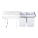 Cefito Pull Out Bin Kitchen Double Basket 2X20L White - Image 3