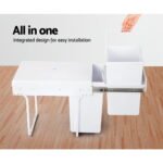 Cefito Pull Out Bin Kitchen Double Basket 2X20L White - Image 7