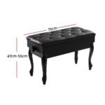 Alpha Piano Bench Stool Adjustable Height Keyboard Seat - Image 2