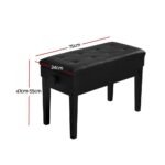 Alpha Piano Bench Stool Adjustable Height Keyboard Seat - Image 2