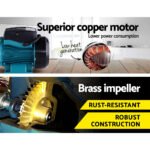 Giantz Peripheral Water Pump Garden Boiler Car Wash Electric Irrigation QB60 Yellow - Image 4