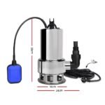 Giantz 1800W Max. Submersible Dirty Water Pump Bore Tank Well Steel Automatic Clean - Image 2