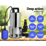 Giantz 1800W Max. Submersible Dirty Water Pump Bore Tank Well Steel Automatic Clean - Image 3