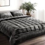 Giselle Bedding Faux Mink Quilt Charcoal Super King - Image 8