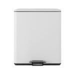Cefito Pedal Bins Rubbish Bin Dual Compartment Waste Recycle Dustbins 40L White - Image 3