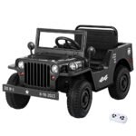Rigo Kids Electric Ride On Car Jeep Military Off Road Toy Cars Remote 12V Black - Image 7