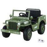Rigo Kids Electric Ride On Car Jeep Military Off Road Toy Cars Remote 12V Olive - Image 7