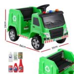 Rigo Kids Ride On Car Garbage Truck Police Light 12V Electric Toys Cars Green - Image 2