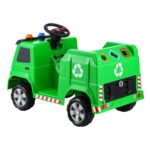 Rigo Kids Ride On Car Garbage Truck Police Light 12V Electric Toys Cars Green - Image 3