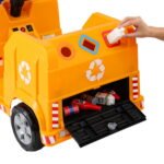 Rigo Kids Ride On Car Garbage Truck Police Light 12V Electric Toys Cars Yellow - Image 4
