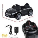 Kids Electric Ride On Car Licensed Outdoor Toys Cars Music Remote Black - Image 2