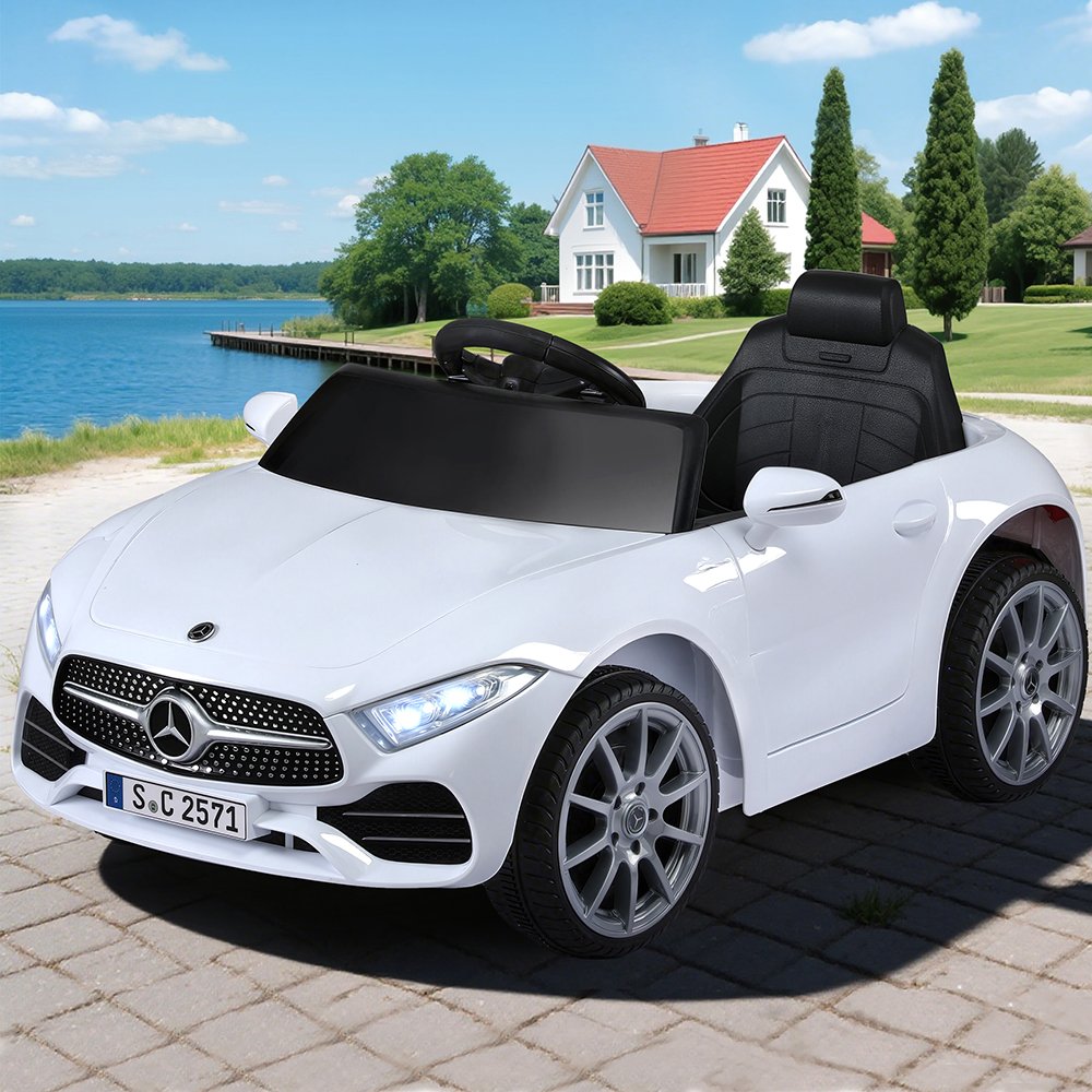 RCAR-CLS350-LS-WH-202508112004-00.jpg Kids Electric Ride On Car Licensed Outdoor Toys Cars Music Remote White - Image 1