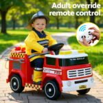 Rigo Kids Ride On Car Electric Fire Engine Fighting Truck with Water Gun Music - Image 6