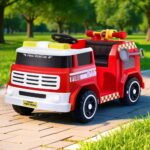 Rigo Kids Ride On Car Electric Fire Engine Fighting Truck with Water Gun Music - Image 7