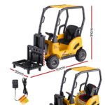 Rigo Kids Electric Ride On Car Forklift Loader Toys Cars Horn Remote 12V Yellow - Image 2