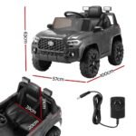 Kids Electric Ride On Car Toyota Tacoma Off Road Jeep Toy Cars Remote 12V Grey - Image 2