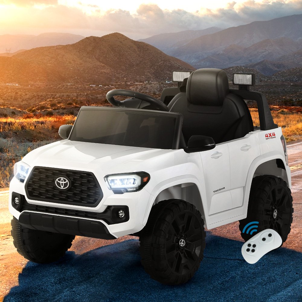 RCAR-LS-TOYO-WH-202502281556-00.jpg Kids Electric Ride On Car Toyota Tacoma Off Road Jeep Toy Cars Remote 12V Whte - Image 1