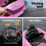Rigo Kids Electric Ride On Car Toys Cars Headlight Music Remote Control 12V Pink - Image 5