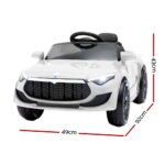 Rigo Kids Electric Ride On Car Cars Music Headlight Remote Control 12V White - Image 2