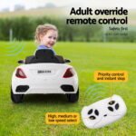 Rigo Kids Electric Ride On Car Cars Music Headlight Remote Control 12V White - Image 6