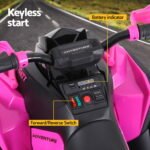 Rigo Kids Ride On Car ATV Quad Motorbike Storage Rack Electric Toys 12V Pink - Image 4
