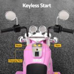 Rigo Kids Ride On Car Motorcycle Motorbike Electric Toys Horn Music 6V Pink - Image 5