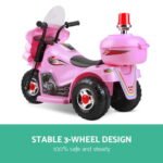 Rigo Kids Electric Ride On Police Motorcycle Motorbike 6V Battery Pink - Image 4