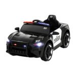 Rigo Kids Ride On Car Electric Patrol Police Cars Battery Powered Toys 12V Black - Image 2