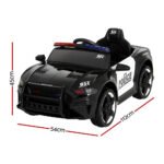 Rigo Kids Ride On Car Electric Patrol Police Cars Battery Powered Toys 12V Black - Image 3