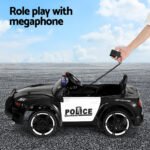 Rigo Kids Ride On Car Electric Patrol Police Cars Battery Powered Toys 12V Black - Image 7