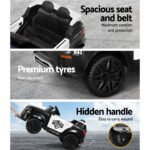 Electric Ride On Car Rigo Kids Patrol Police Ride On Cars Horn Music Remote Black - Image 6