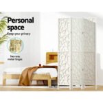 Artiss 3 Panel Room Divider Screen 122x170cm Clover White - Image 4
