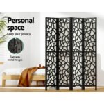 Artiss 4 Panel Room Divider Screen 162x170cm Clover Black - Image 4