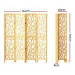 Artiss 4 Panel Room Divider Screen 162x170cm Clover Natural - Image 2