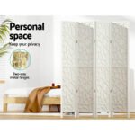 Artiss 4 Panel Room Divider Screen 162x170cm Clover White - Image 4