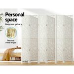 Artiss 6 Panel Room Divider Screen 244x170cm Clover White - Image 4