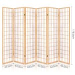 Artiss 6 Panel Room Divider Screen 261x179cm Natural - Image 2