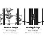 Artiss 4 Panel Room Divider Screen 174x179cm Bamboo Black White - Image 3