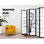 Artiss 8 Panel Room Divider Screen 348x179cm Bamboo Black White - Image 6