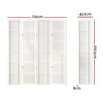 Artiss 4 Panel Room Divider Screen 176x179cm Nova White - Image 2