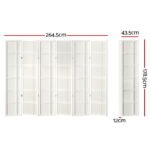 Artiss 6 Panel Room Divider Screen 265x179cm Nova White - Image 2