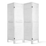 Artiss 4 Panel Room Divider Screen 163x170cm Louver White - Image 3