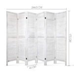 Artiss 6 Panel Room Divider Screen 245x170cm Louver White - Image 2