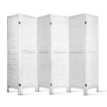 Artiss 6 Panel Room Divider Screen 245x170cm Louver White - Image 3