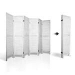 Artiss 6 Panel Room Divider Screen 245x170cm Louver White - Image 5