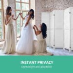 Artiss 6 Panel Room Divider Screen 245x170cm Louver White - Image 7