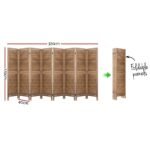 Artiss 8 Panel Room Divider Screen 326x170cm Louver Oak - Image 2