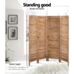 Artiss 8 Panel Room Divider Screen 326x170cm Louver Oak - Image 3